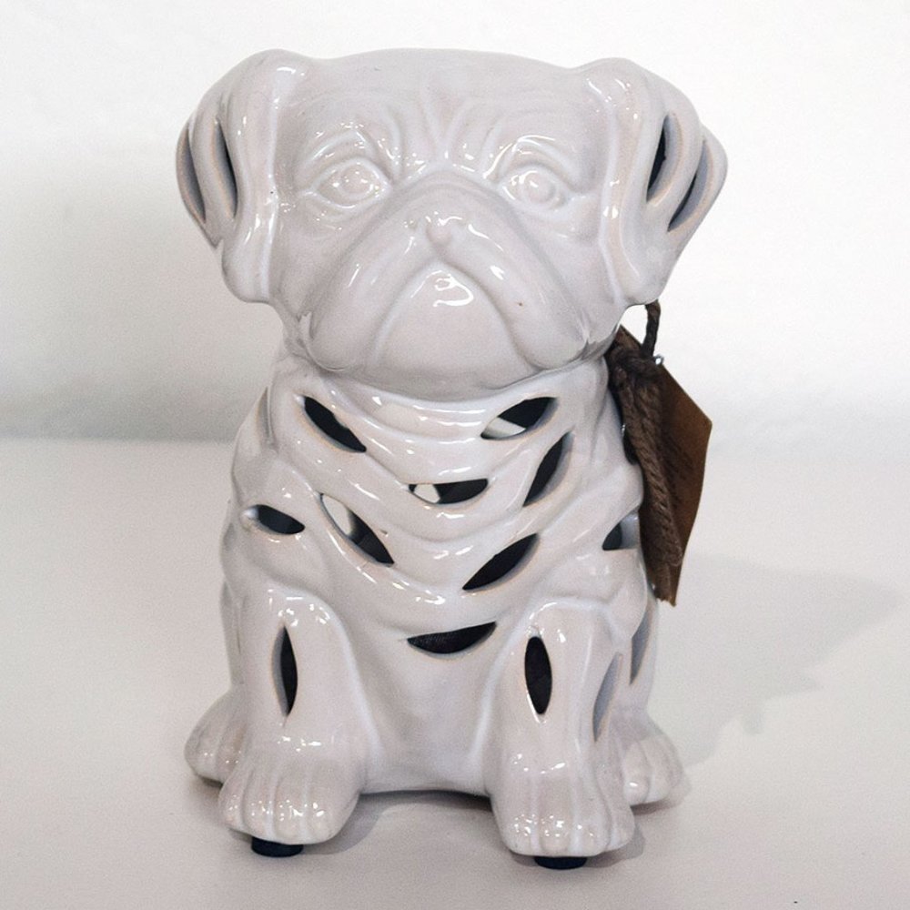 Ceramic Bulldog Statue Holder with Vanilla Lavender Fragrance Sachet